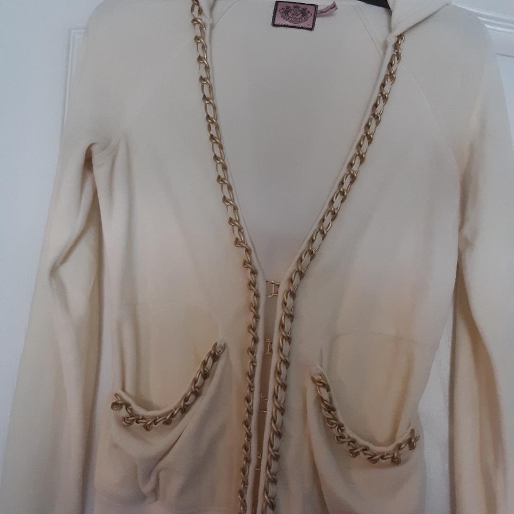 Juicy Couture Size S Jacket with Gold Link Trim